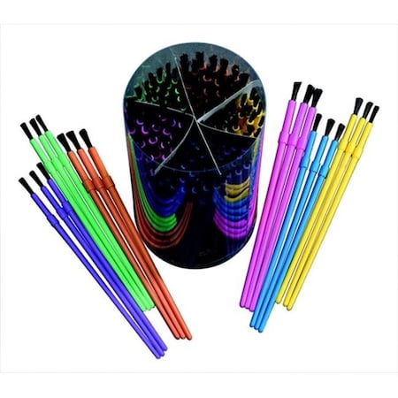 School Smart School Smart 085763 Multi-Purpose Filament Hair Plastic Handle Paint Brush Set 85763
